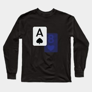 blue and white Aces and Eights Long Sleeve T-Shirt